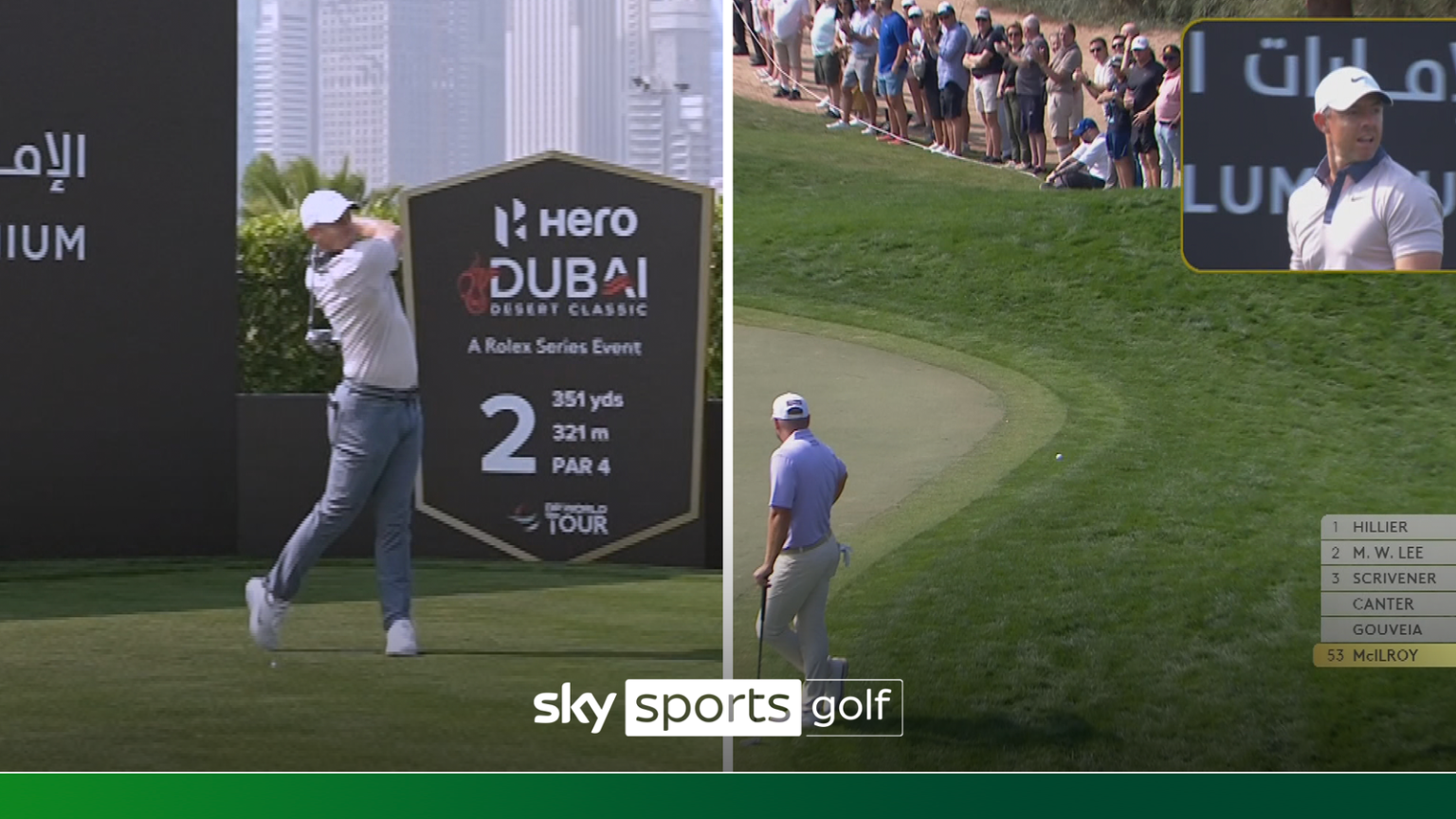 McIlroy melakukan pukulan BESAR melewati lapangan hijau pada par-empat 356 yard!