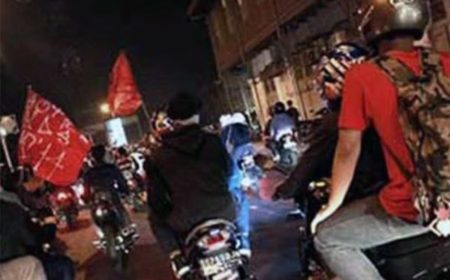 Konvoi Larang Polisi Kota Metro Tangerang Dengan Damis Sotr