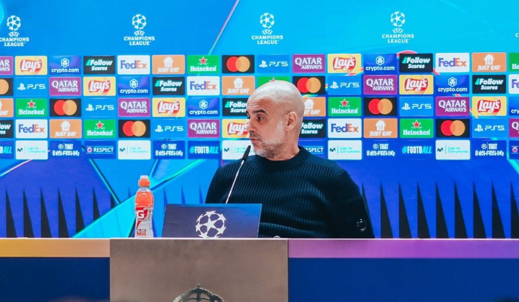 Pep Guardiola menyebut Manchester City Opportunity untuk menang di Santiago Bernabeu hanya 1 persen