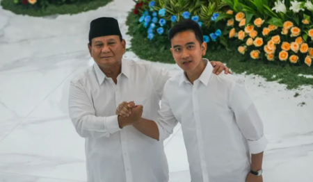 Prabowo dan Gibran tiba pada penutupan Kongres VI Partai Demokrat