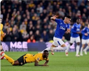 Hasil Liga Premier Serigala vs Everton 1-1, Everton Gagal mendekati 10 standing teratas