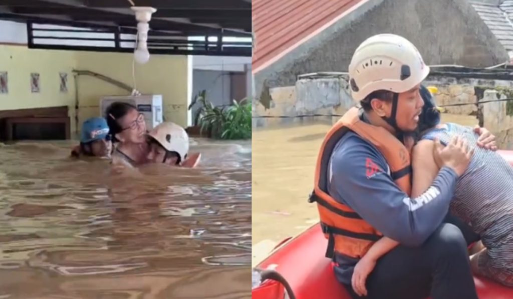 Kisah Nyonya Injo, orang tua yang menangis di lengan tim SAR setelah 5 jam sendirian di rumah yang terperangkap dalam banjir bekasi