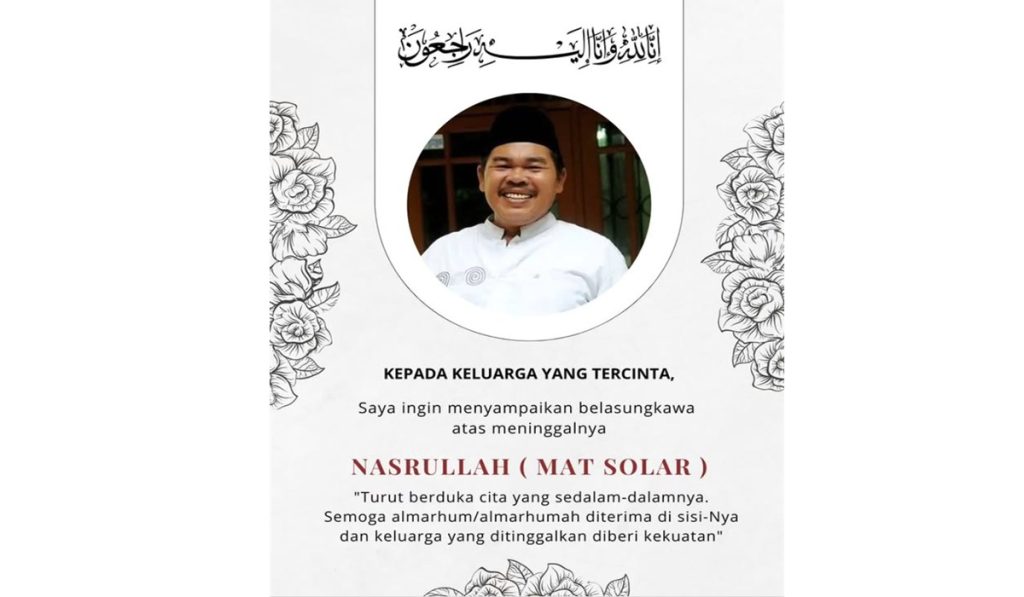 Menteri Kebudayaan mengungkapkan belasungkawa atas kematian Mat Solar