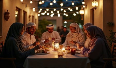 Saat fajar dan iftar Anda harus makan dan minum secara bertahap